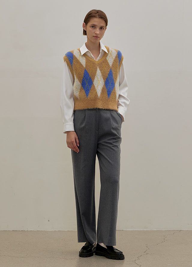 (Z-PT-5465)ESSENTIAL WINTER TUCK WIDE LONG PANTS Korea