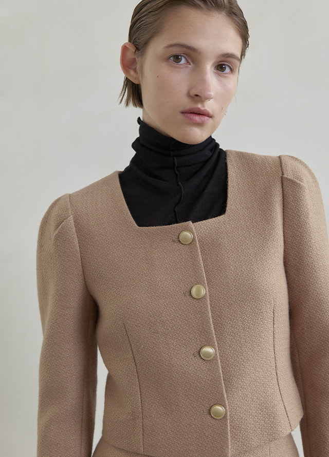 (SK-4872) Wool Tweed Set-up Mermaid Skirt Korea