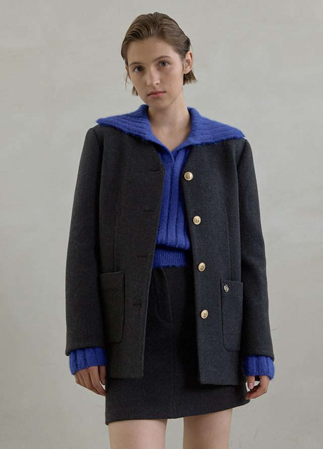 (SK-4853) Wool Momon Set-up Mini Skirt Korea