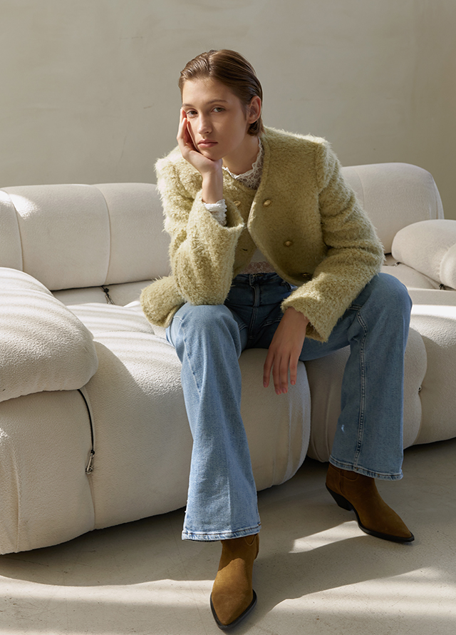 (ZT-6753)SIGNTAURE WOOL SLIM HALF NECK KNIT Korea