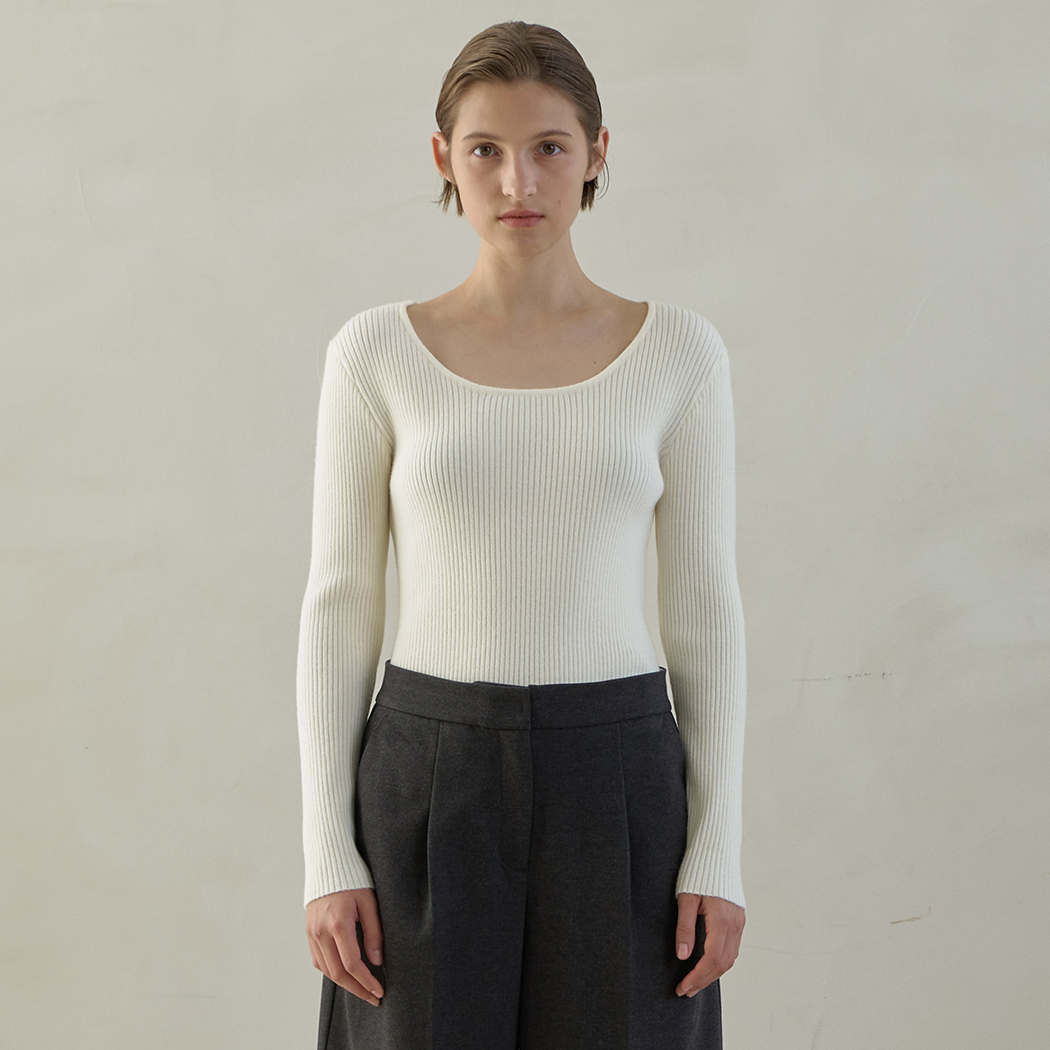 (T-6741) New Basic Hairy Golji Knit