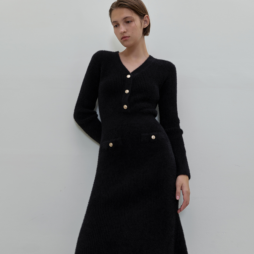 (OP-6117) Fake Angora Knit One Piece