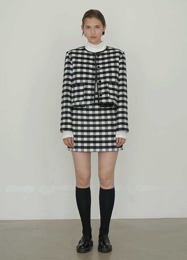 (JK-2897) Jubilee Check Wool Set-up Jacket Korea