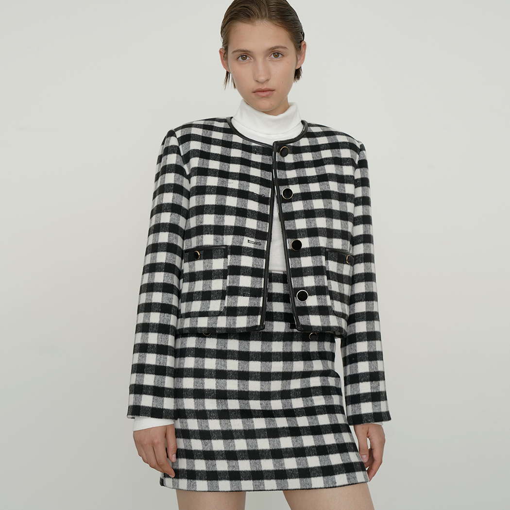 (JK-2897) Jubilee Check Wool Set-up Jacket