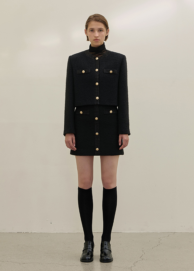 (JK-2899) Wool Plain Set-up Jacket Korea