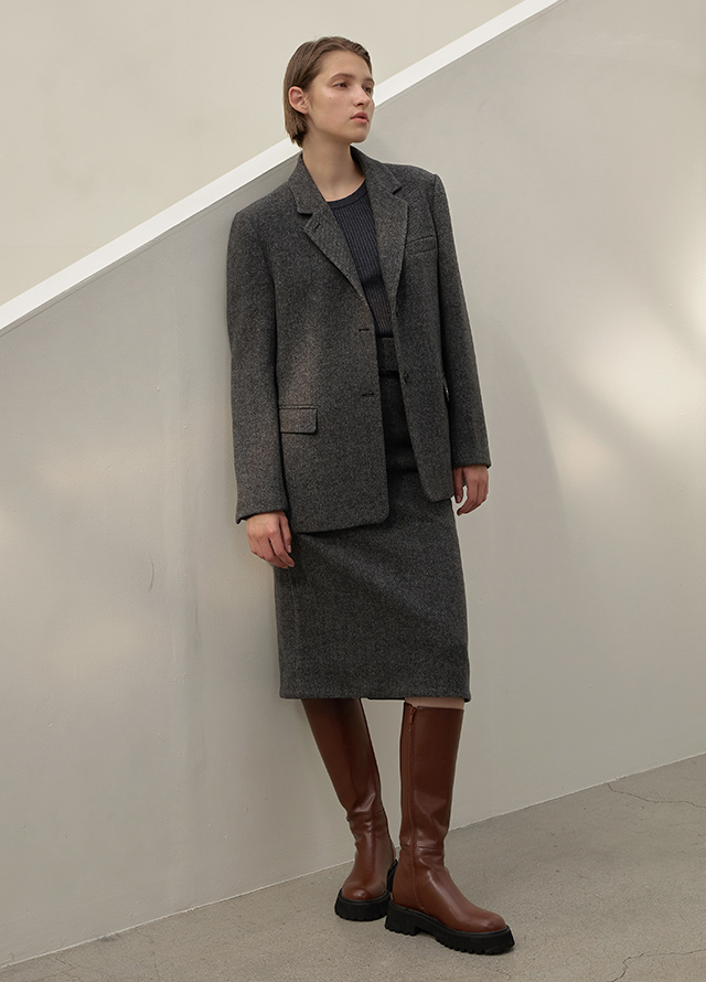 (JK-2880) Wool Onz Set-up Manish Jacket Korea