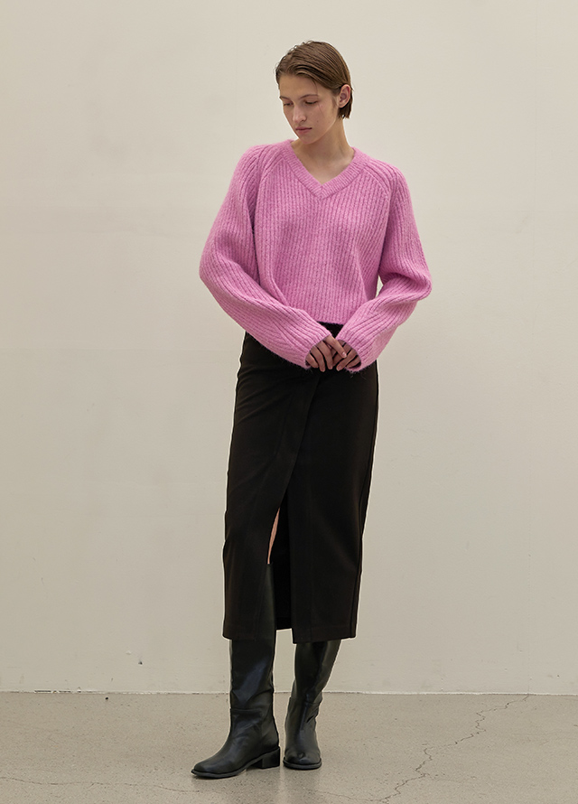 (T-6720) Wool Hairy Loose Fit Golji Knit Korea