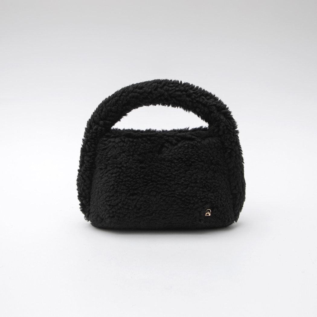 (B-2413)Handle Fur Mini Bag