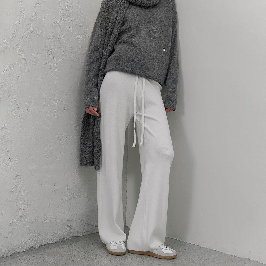 (PT-5524) Wide Knit Banding Pants
