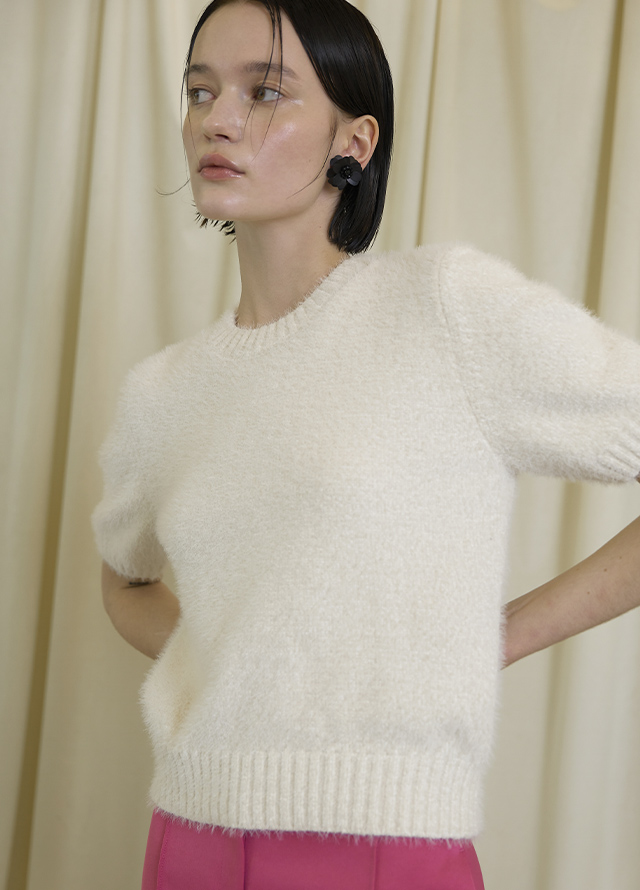 (SK-4875)Lydia Feather Satin Mini Skirt Korea