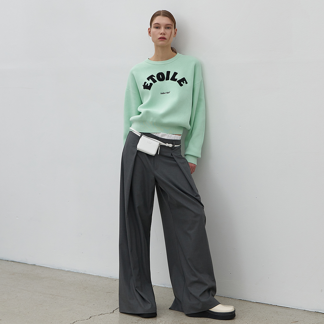 (T-6771)ETOILE BOOKLE EMBROIDERY KNIT