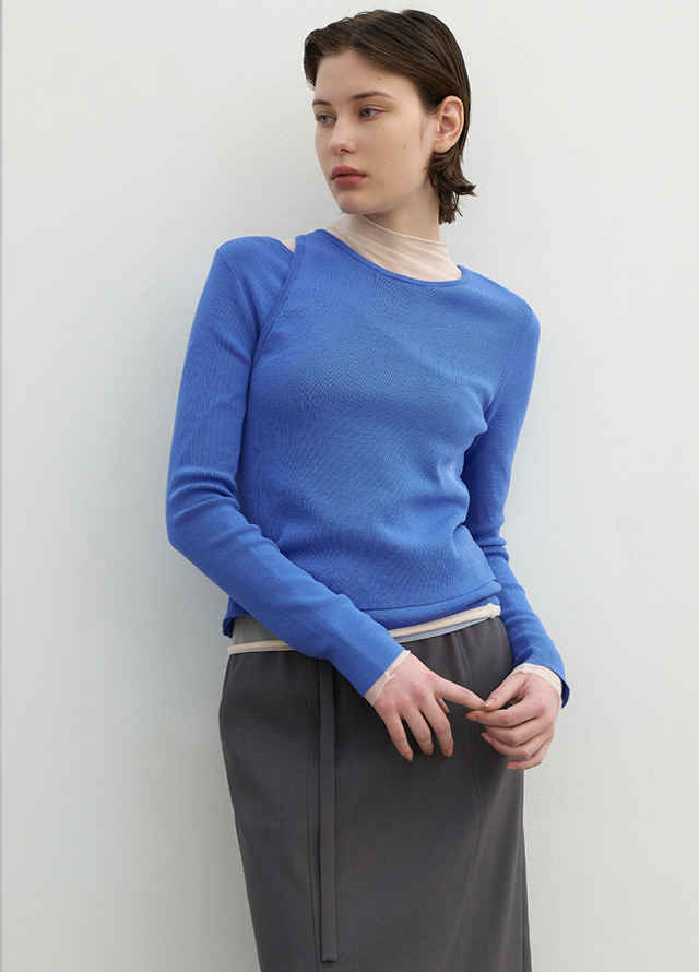 (SK-4896)SERIN H LINE MAXI DENIM SKIRT Korea