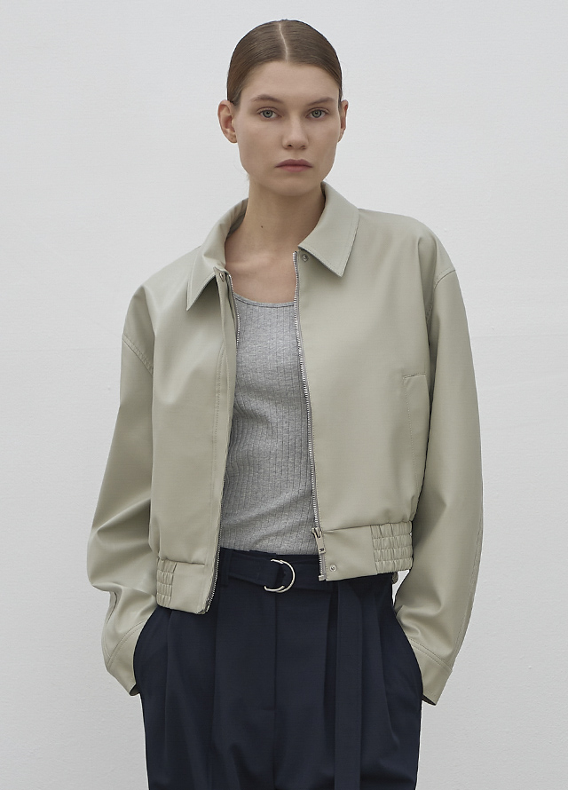 (ZT-6765)RIBBED SLIM ROUND NECK TEE Korea