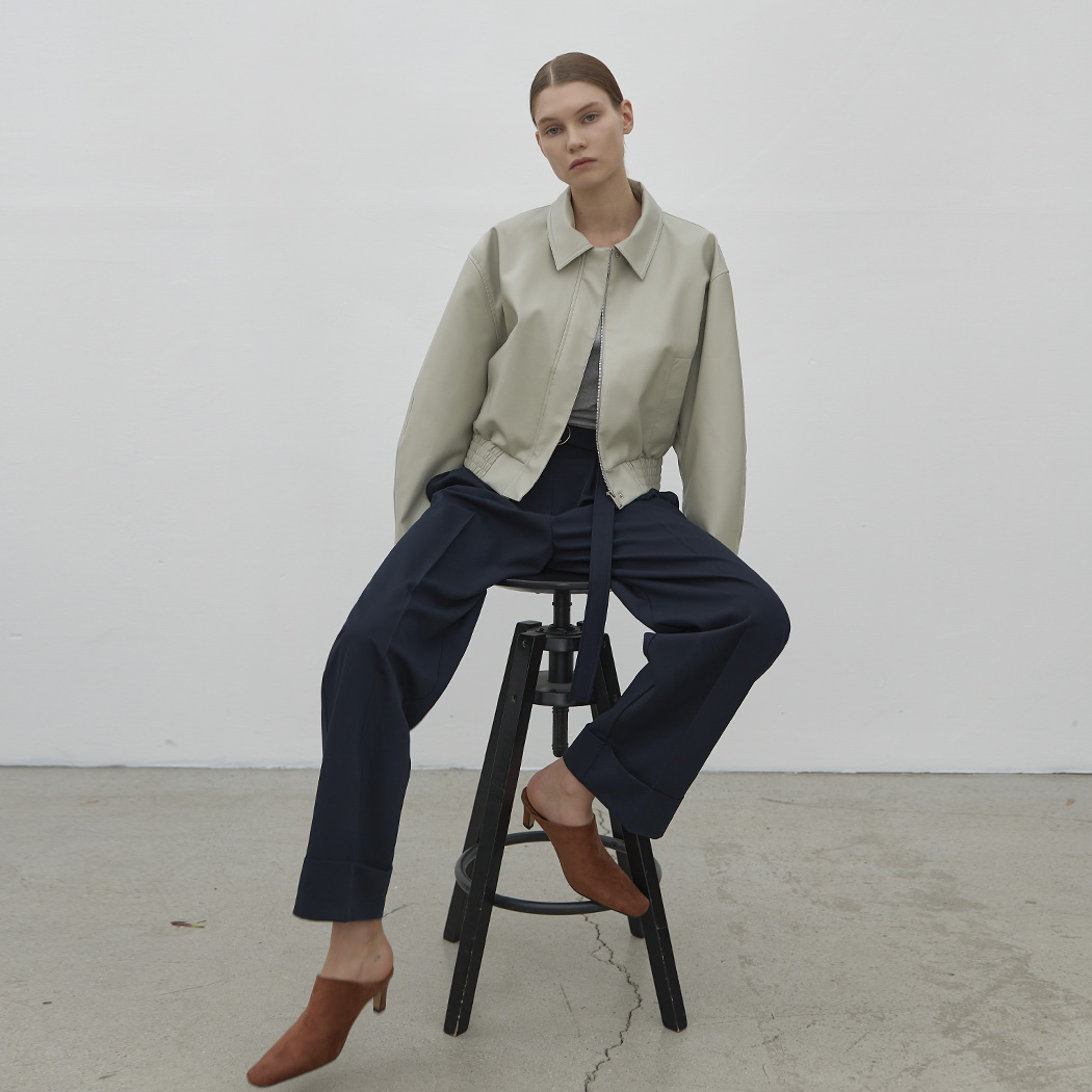 (JK-2922)DAY CROPPED LEATHER JACKET