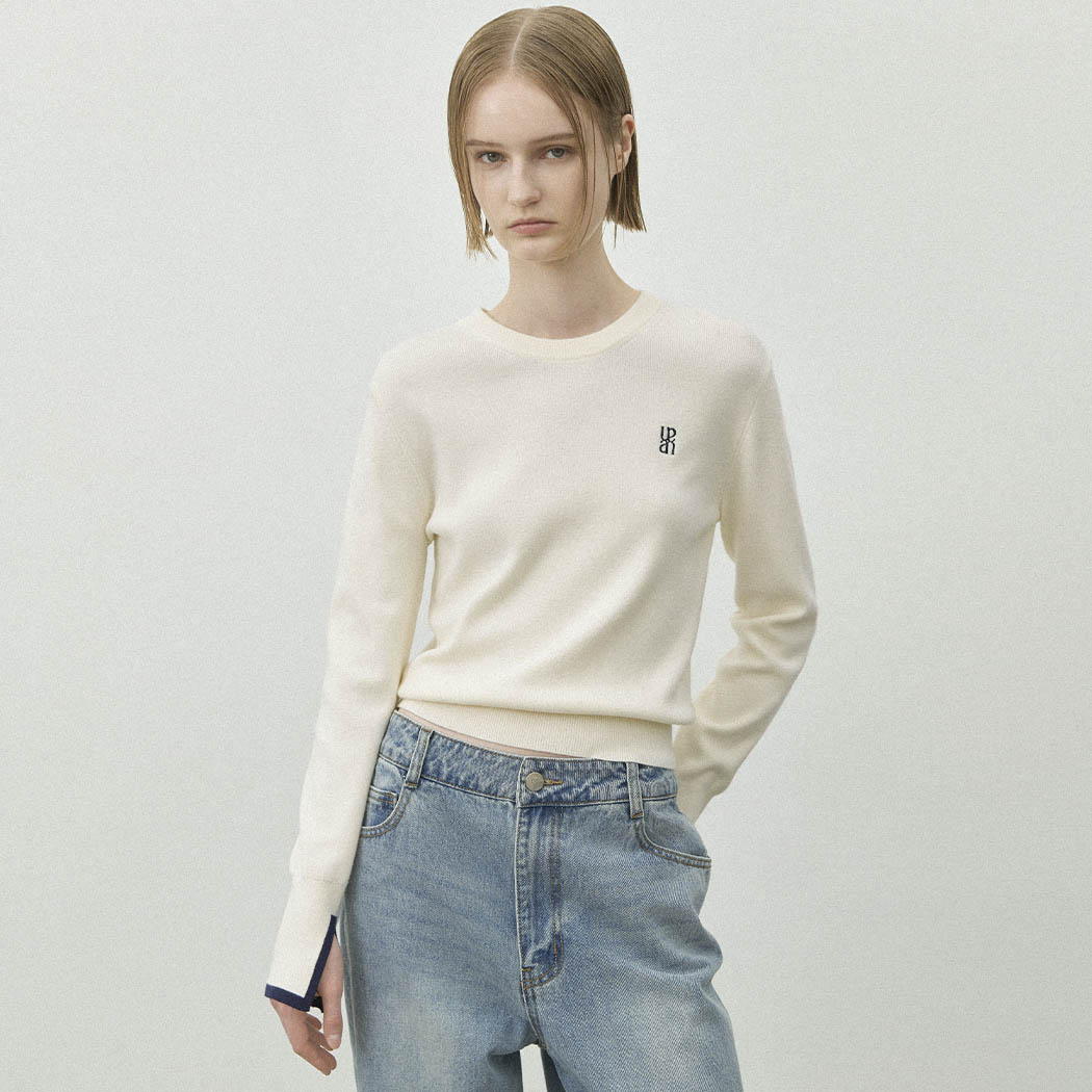 (ZT-6772)ESSENTIAL COLOR MATCHING POINT KNIT