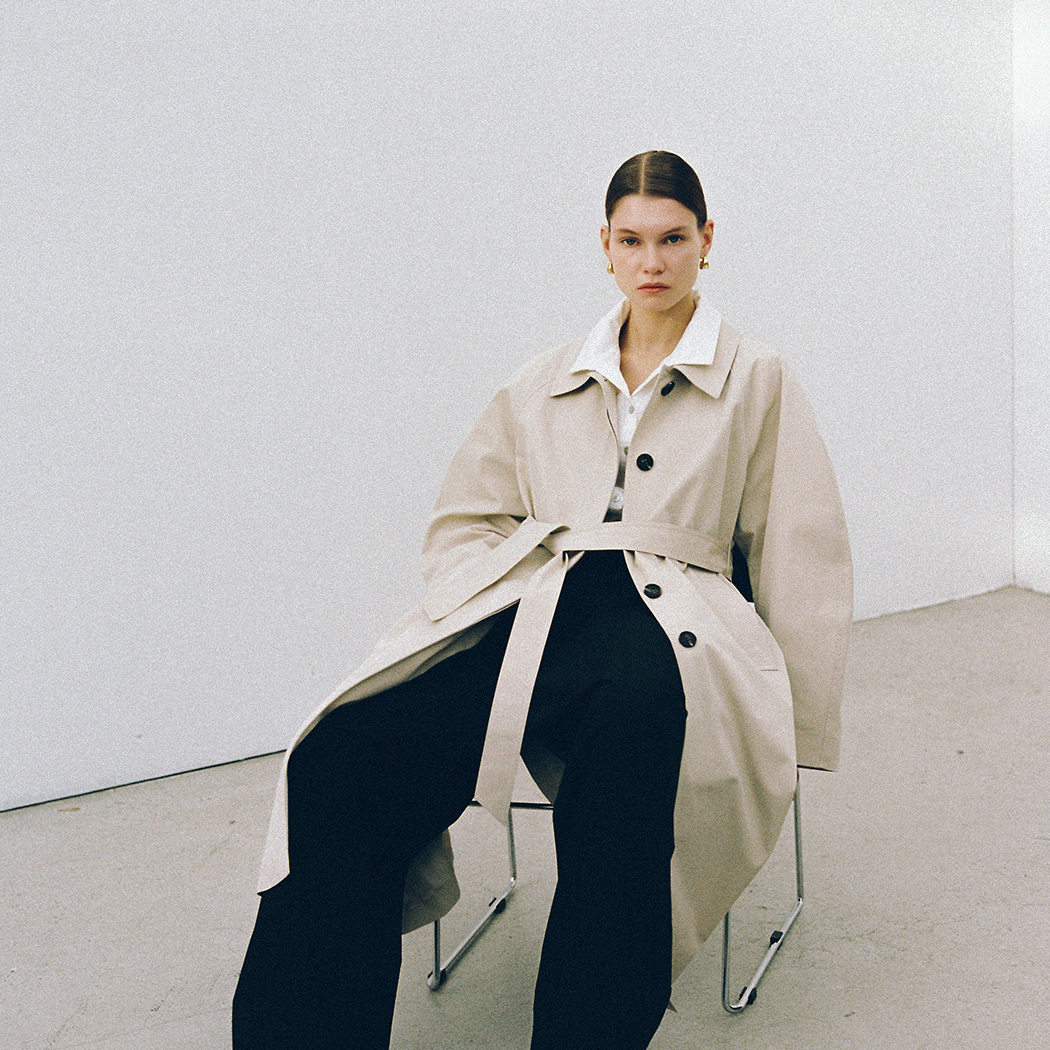 (CT-1436)RENIA BELTED OVERFIT TRENCH COAT S