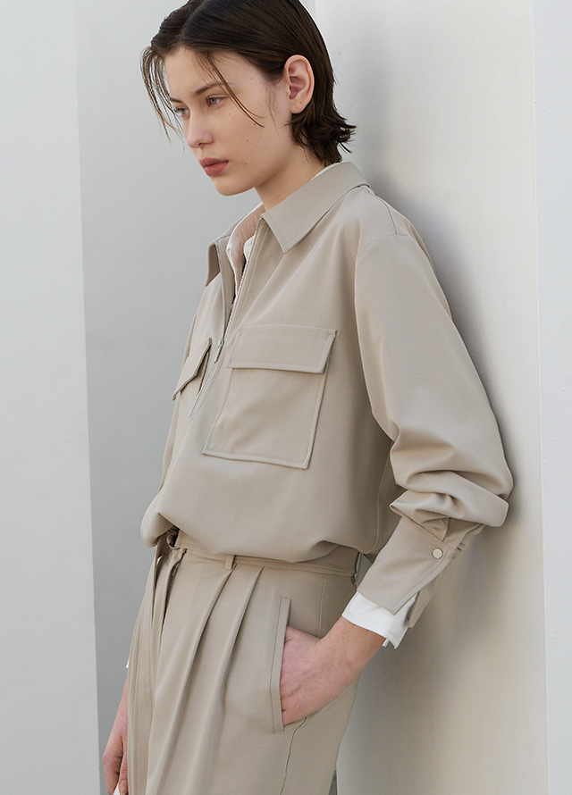 (Z-BL-4200)OBB BACK POINT OVERFIT SHIRT Korea