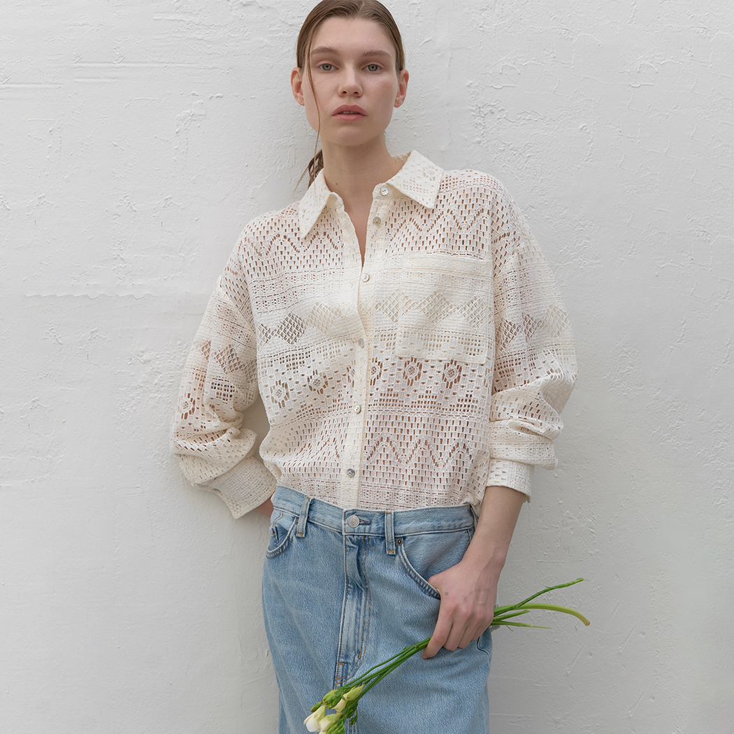 (BL-4202)ZENT LACE BLOUSE