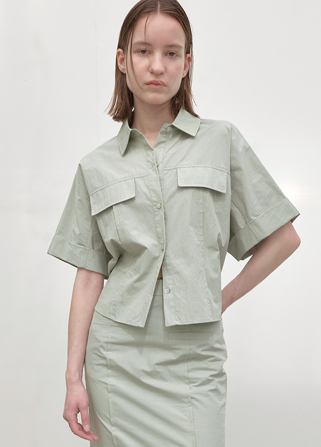 (T-6827)ESSENTIAL LOGO CAP SLEEVE TEE Korea