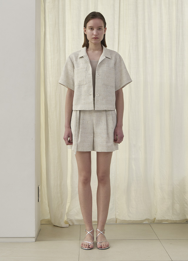 (JK-2937)JOLLY SET-UP TWEED SHORT JACKET Korea