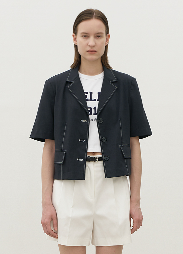 (T-6830)ATELIER NUMBERING CROP TEE Korea