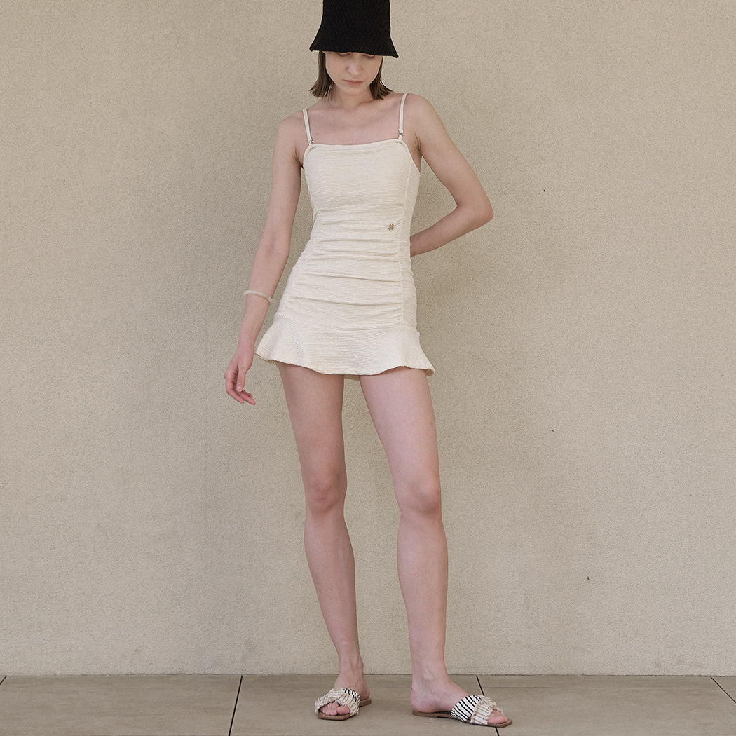 (SW-813)ASHA SHIRRING SWIM SUIT IVORY Korea