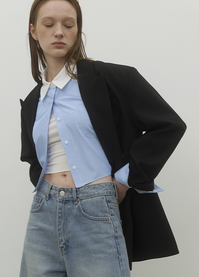 (JK-2973)LOE SET-UP OVERFIT JACKET Korea