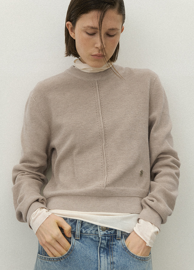 (ZT-6895)ESSENTIAL HIGH NECK TEE Korea