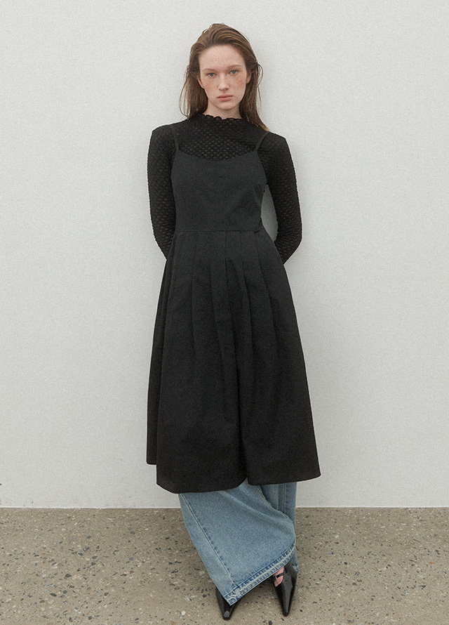(T-6887)WRINKLE HALF NECK SLIM TEE Korea