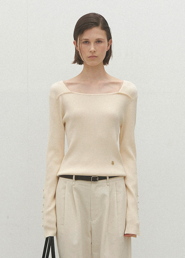 (ZT-6935)ESSENTIAL SOFT DRAPE NECK TEE Korea