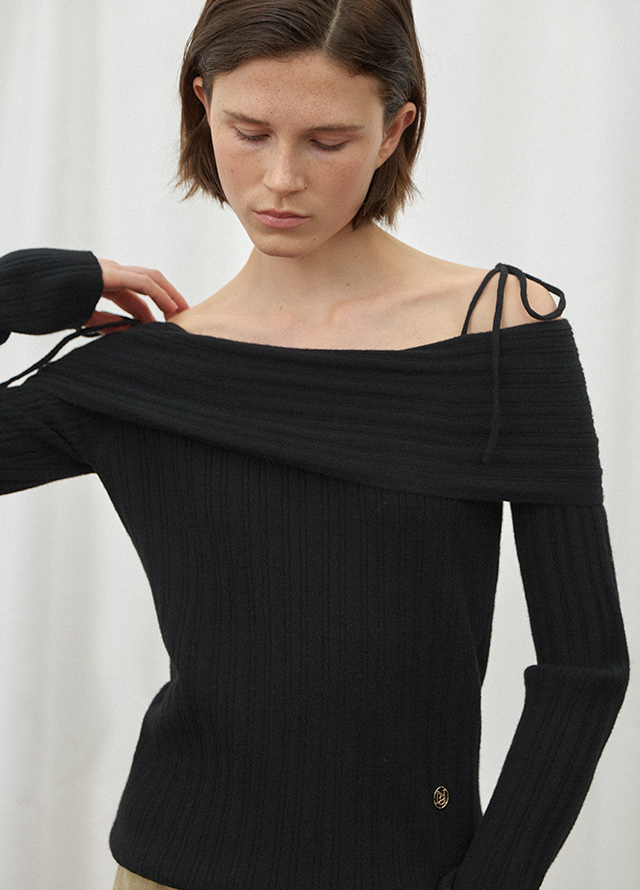 (ZT-6925)ESSENTIAL SOFT BOAT NECK TEE Korea