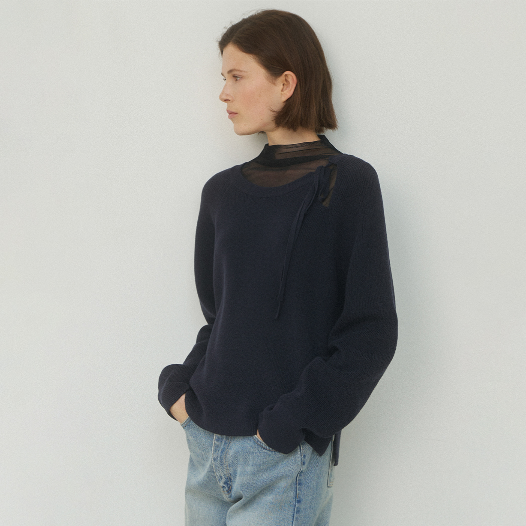 (T-6905)COLIN RIBBON POINT KNIT