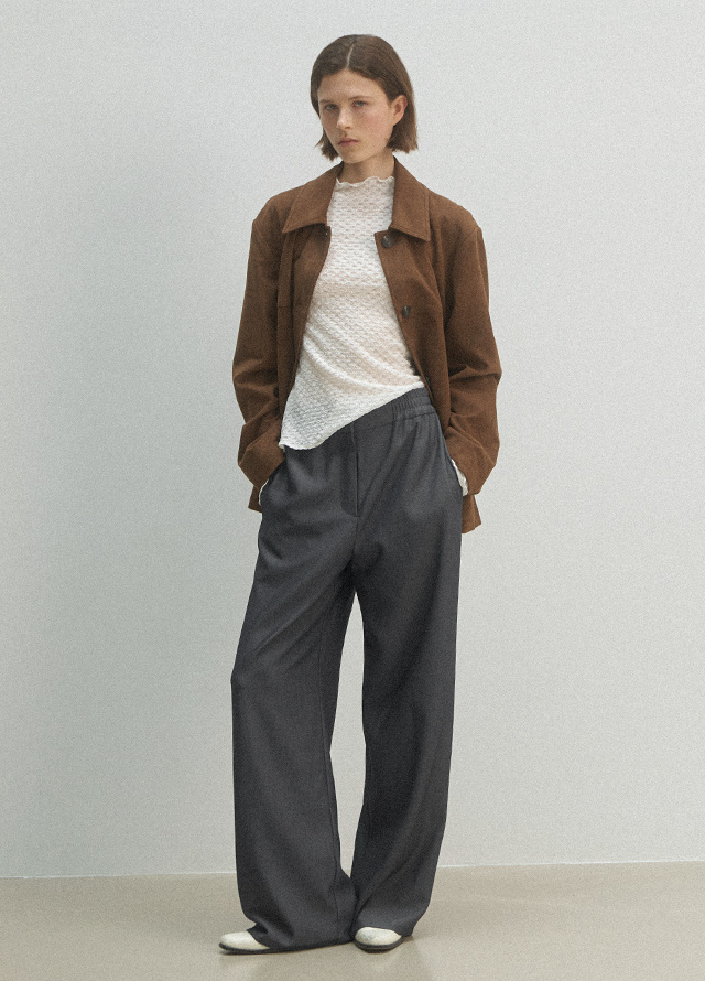 (CT-1445)LEATHER COLLAR WORK JACKET Korea