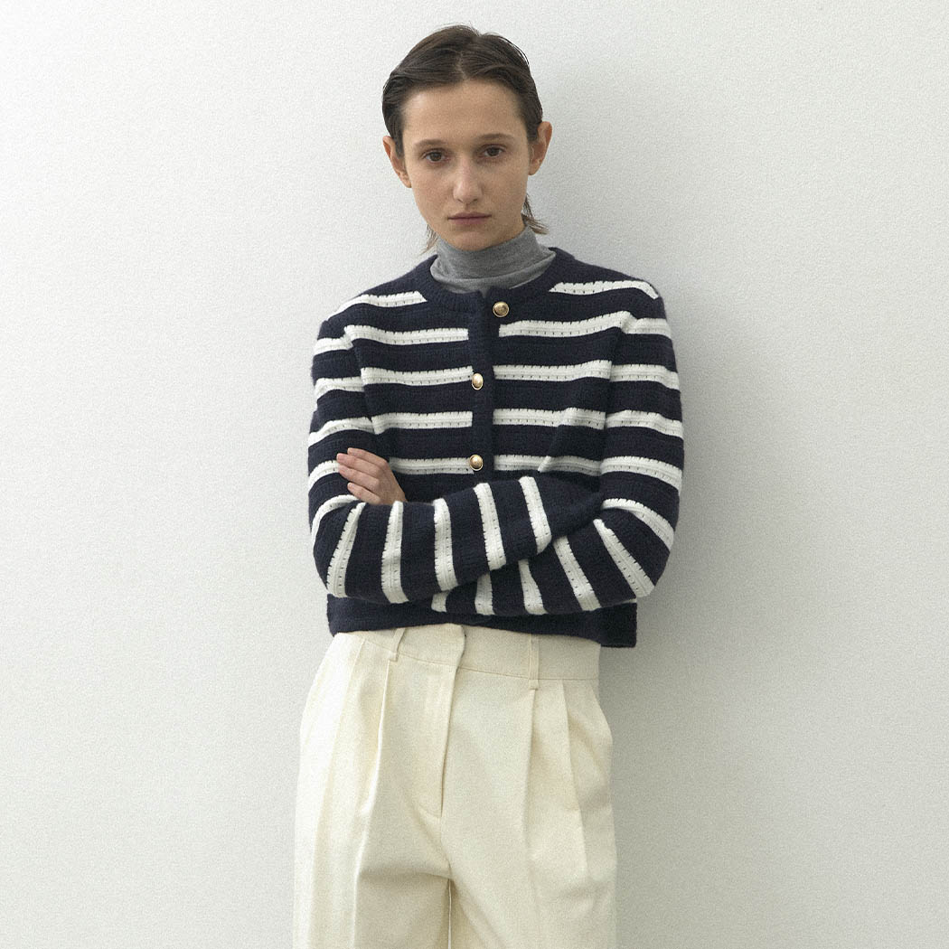 (CD-2180)STRIPE SKASHI CARDIGAN