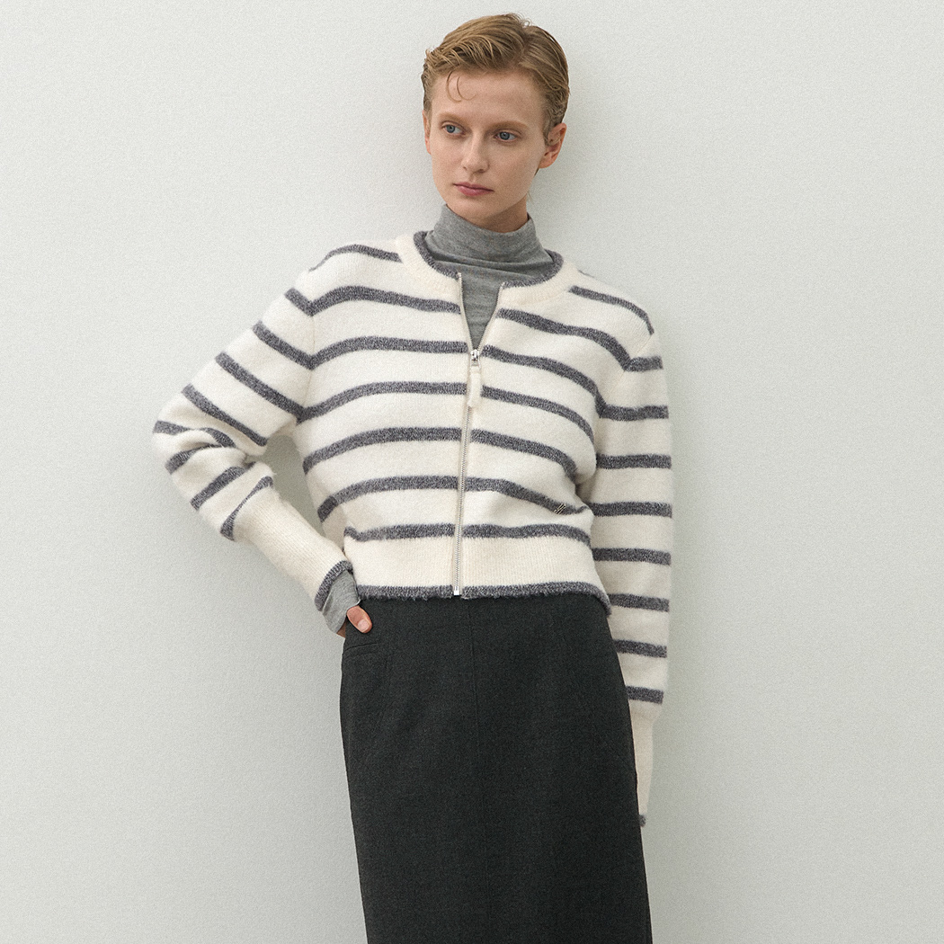 (Z-CD-2176)ESSENTIAL SAGE STRIPE CARDIGAN