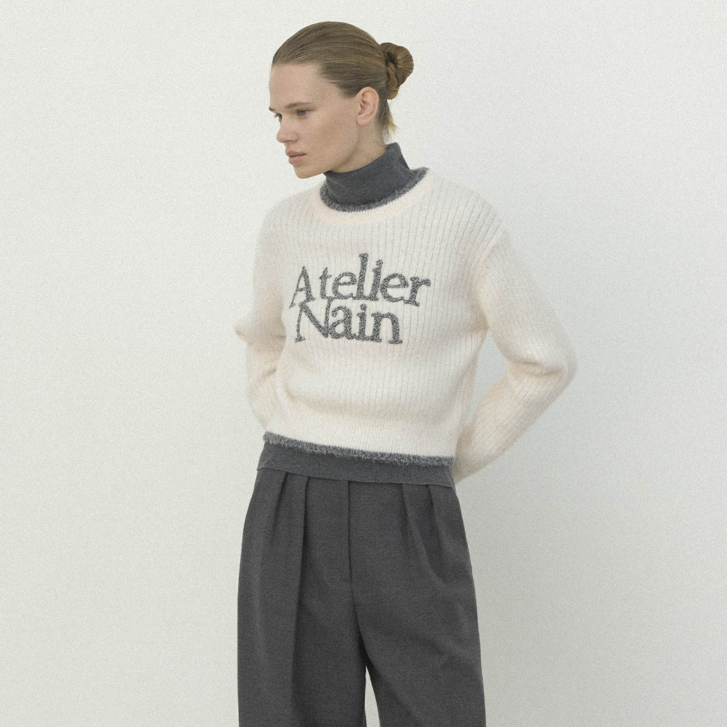 (T-6952)ESSENTIAL SAGE LOGO KNIT