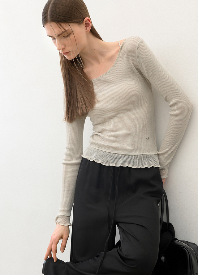 (SK-5002)WAIST STRING SHIRRING SKIRT Korea