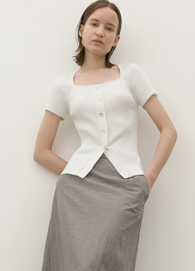 (SK-4935)BENSON SEMI A-LINE LONG SKIRT Korea