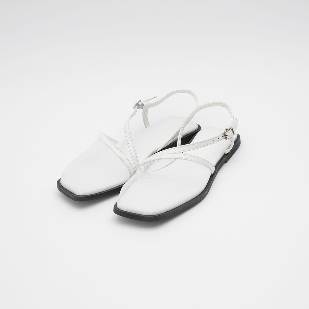 (SH-3459)LEATHER SEE THROUGH SLINGBACK SANDAL