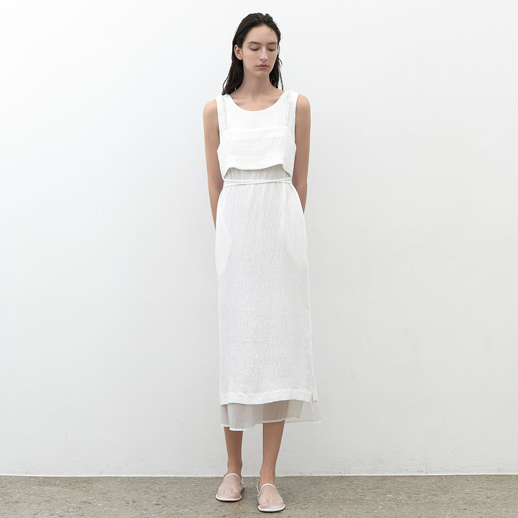 (OP-6270)BUSTIER LAYERD LONG DRESS