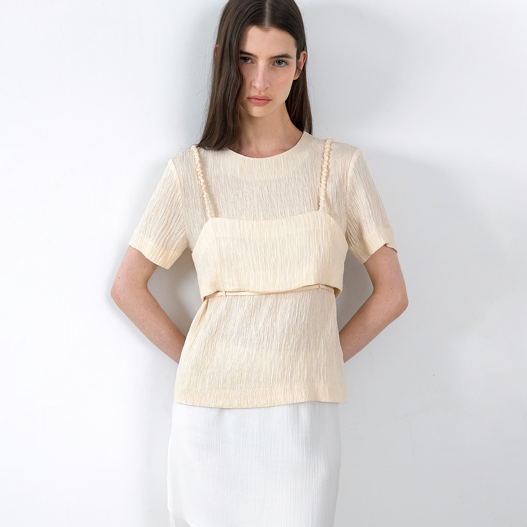 (BL-4317)BUSTIER LAYERD HALF SLEEVE