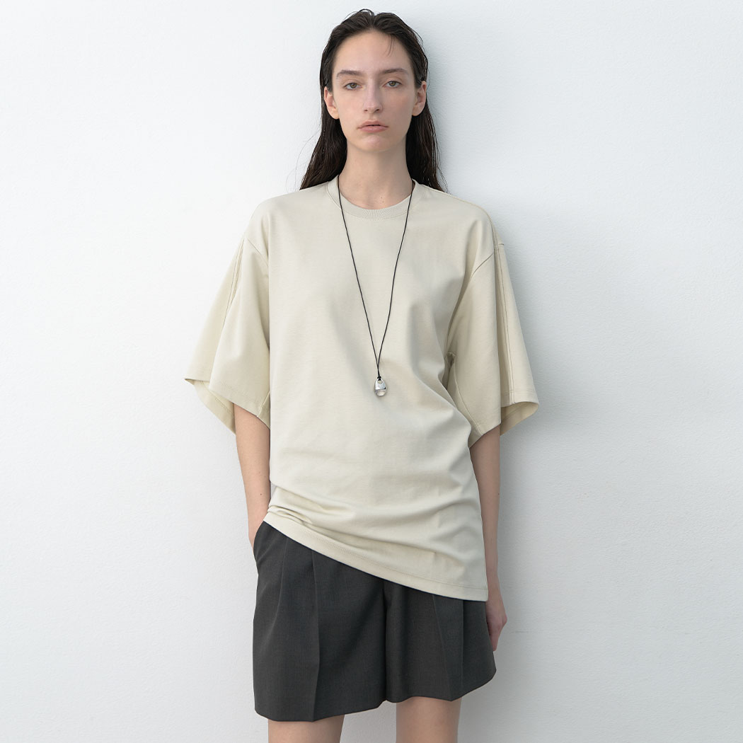 (T-7050)STITCH OVERFIT JERSEY TOP