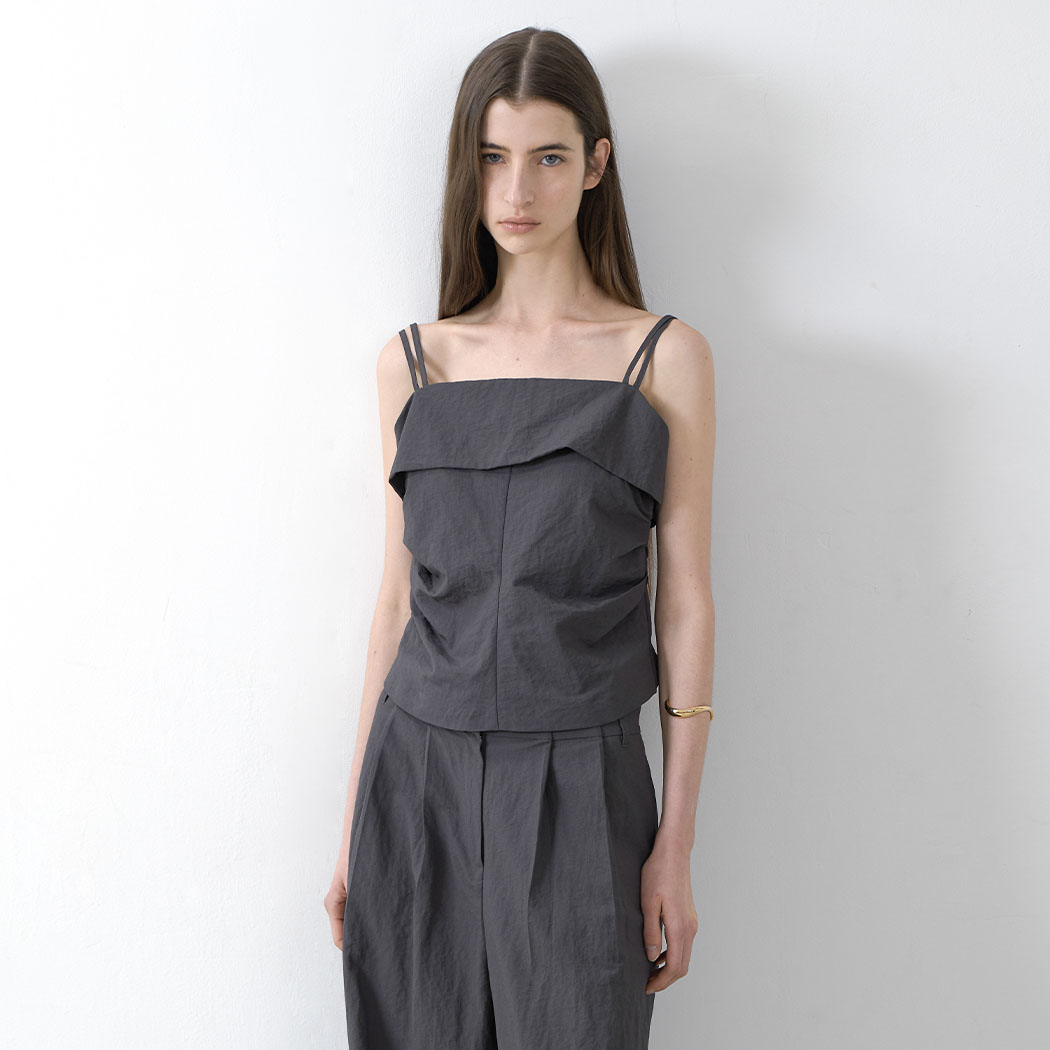 (BL-4333)MILA SET-UP SIDE SHIRRING TOP