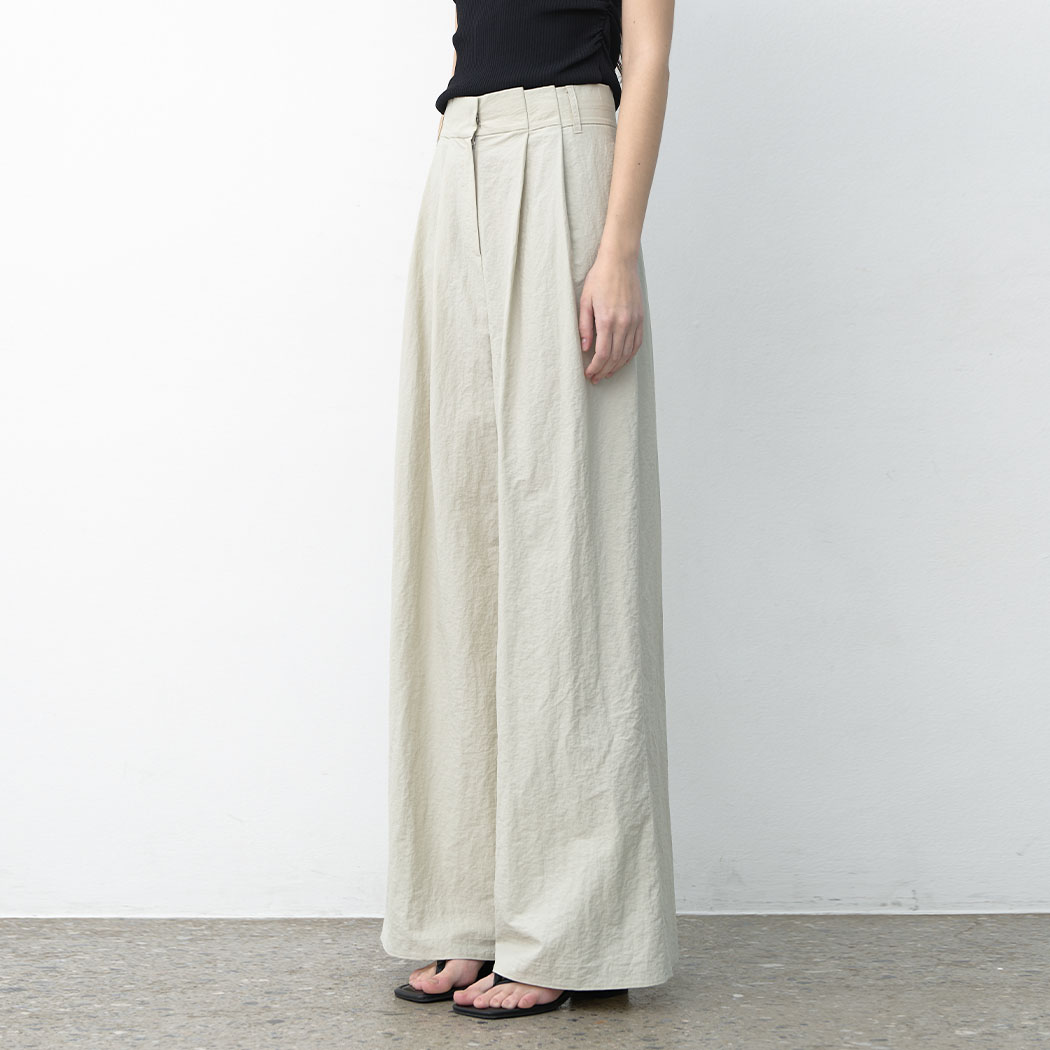 (PT-5668)MILA SET-UP FOLDING TUCK WIDE PANTS
