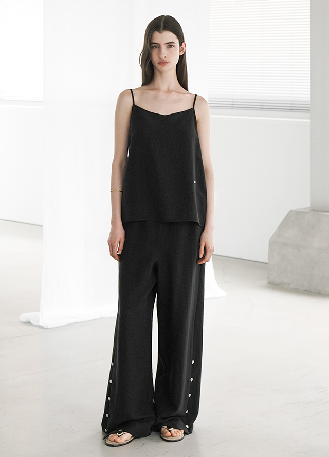 (PT-5670)MOBLE SET-UP BANDING WIDE PANTS Korea
