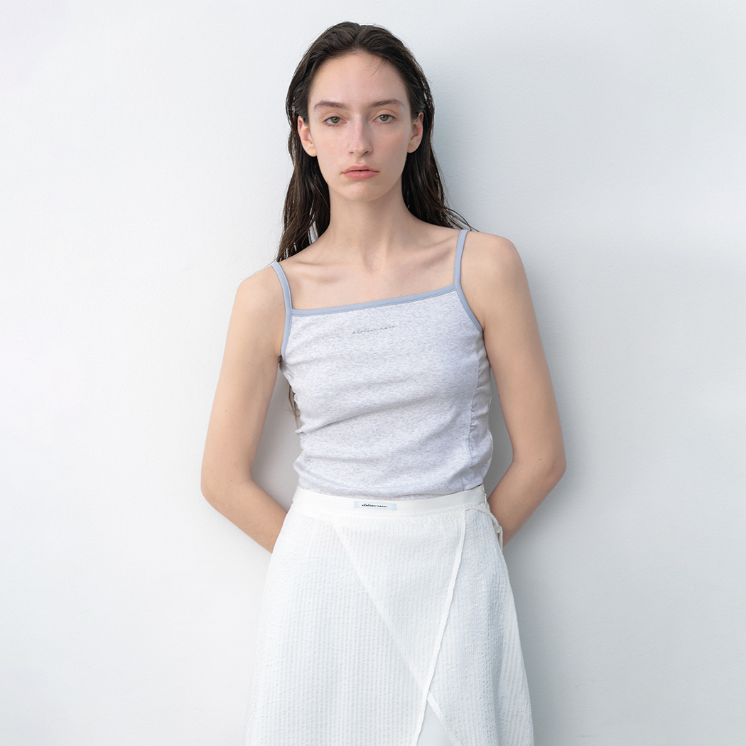 (T-7045)ANN SHIRRING SLEEVELESS TEE Korea