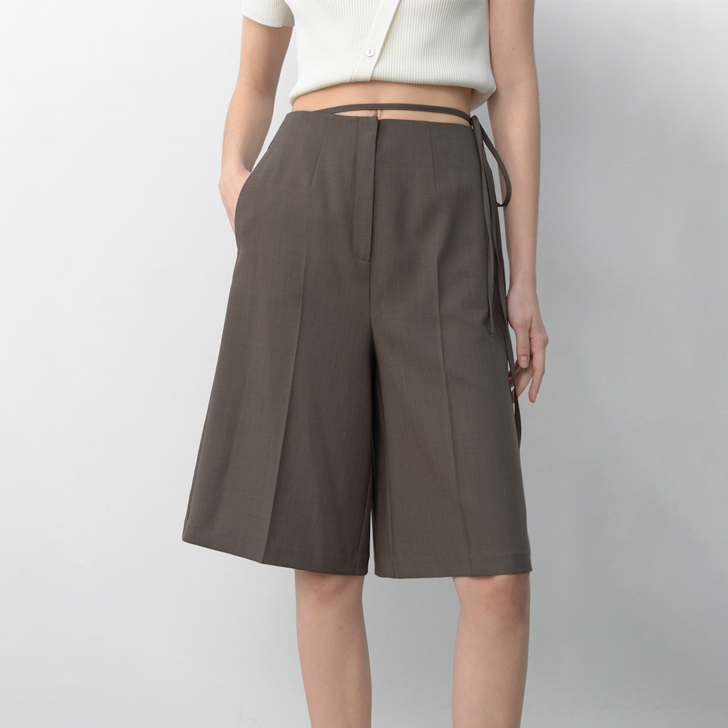 (PT-5651)WAIST STRING BURMUDA PANTS