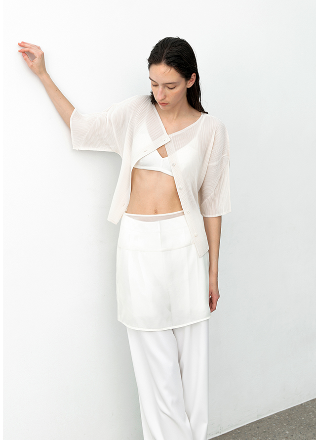 (PT-5647)MOTH SIDE TUCK WIDE PANTS Korea