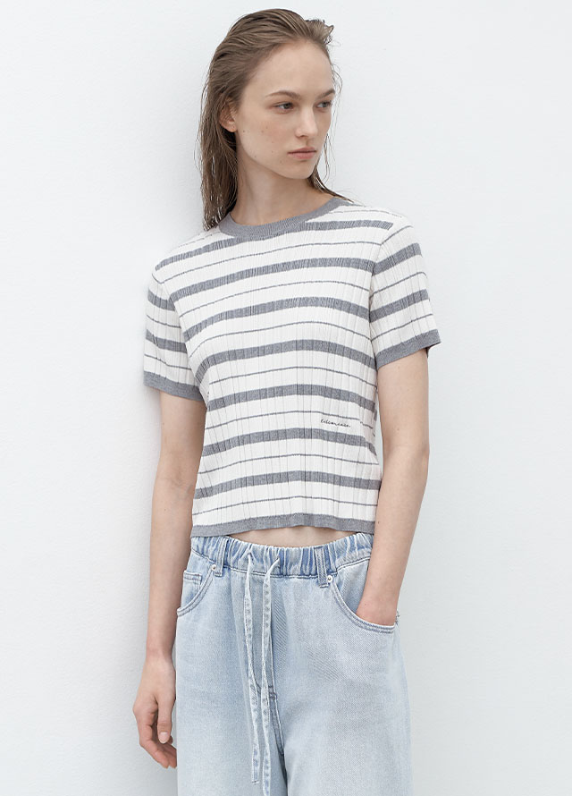 (PT-5639)BANDING STRING ICE WIDE DENIM Korea
