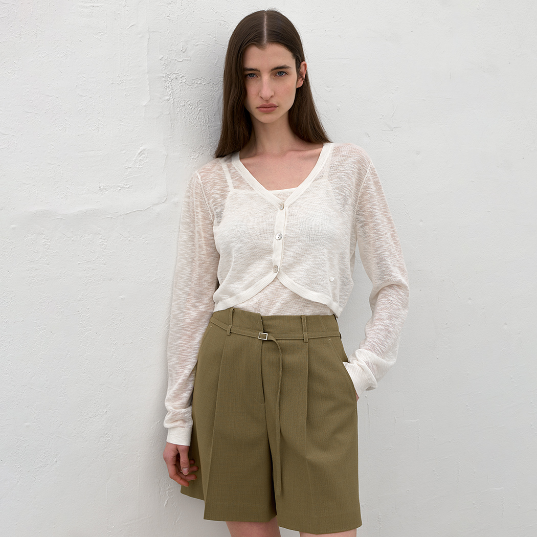 (CD-2198)COOLING SLUB TOP&CARDIGAN SET S Korea
